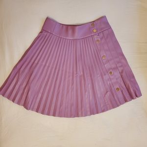 Zara XS Faux Leather Purple Pleated Skirt